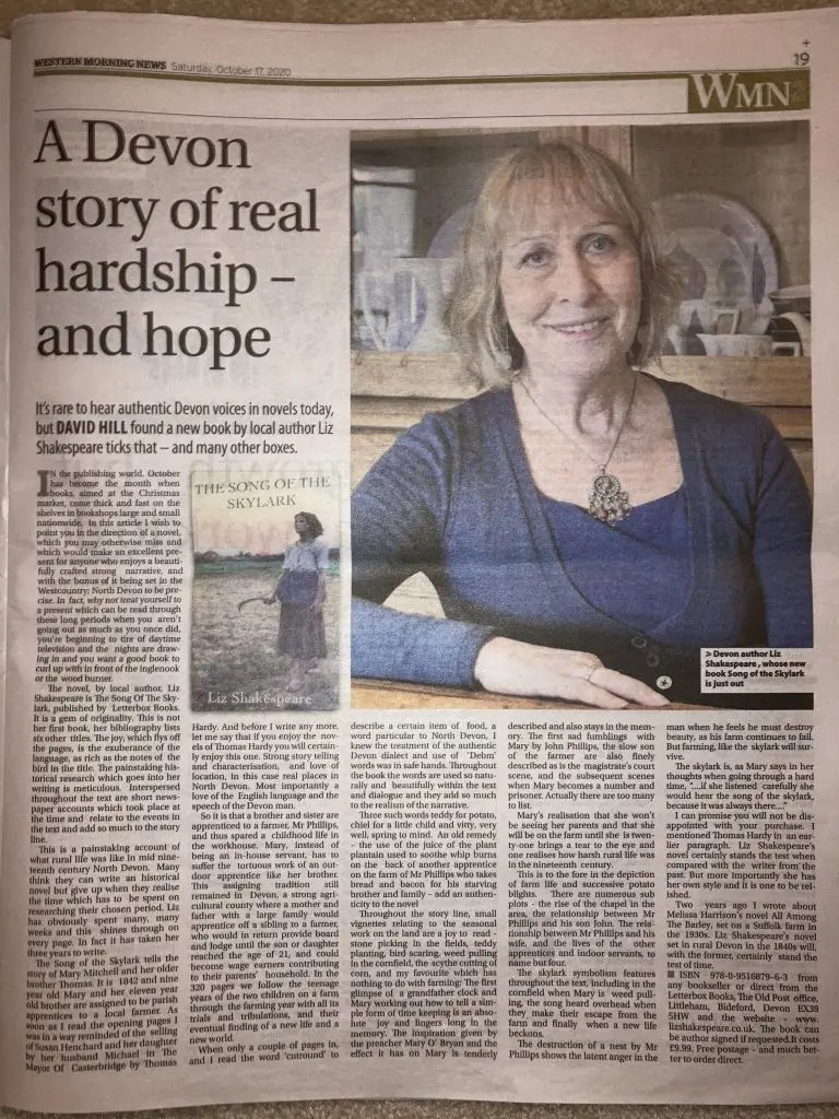 Western Morning News review of The Song of the Skylark